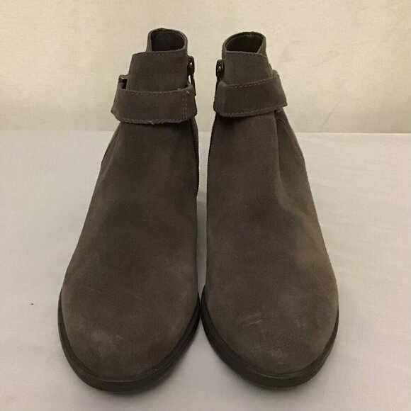 Naturalizer 7.5 Drewe Suede Ankle Women’s Boots Gray Chunky Block Heels Bootie - Picture 4 of 10